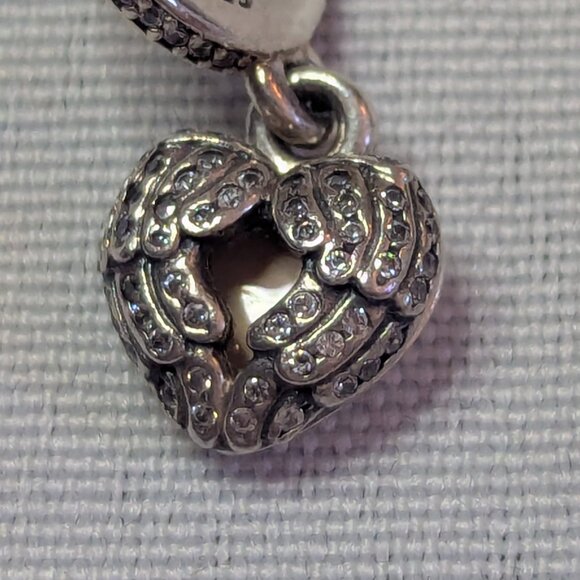 Pandora Angel Wings Dangle with Pink Enamel Locket Charm - Picture 6 of 13